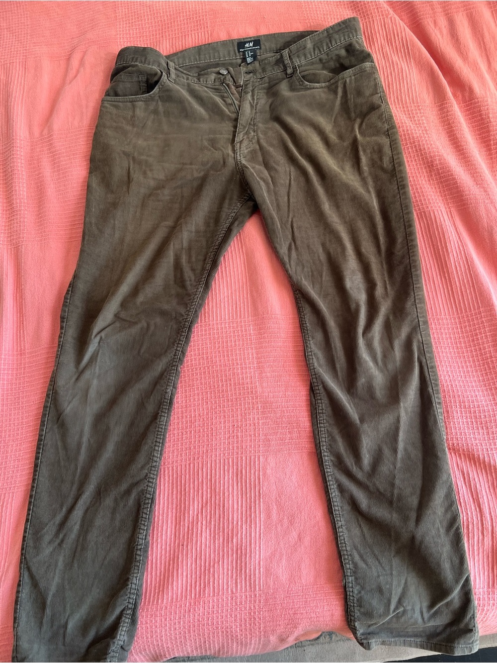 H&M Men's Dark Green Corduroy Pants